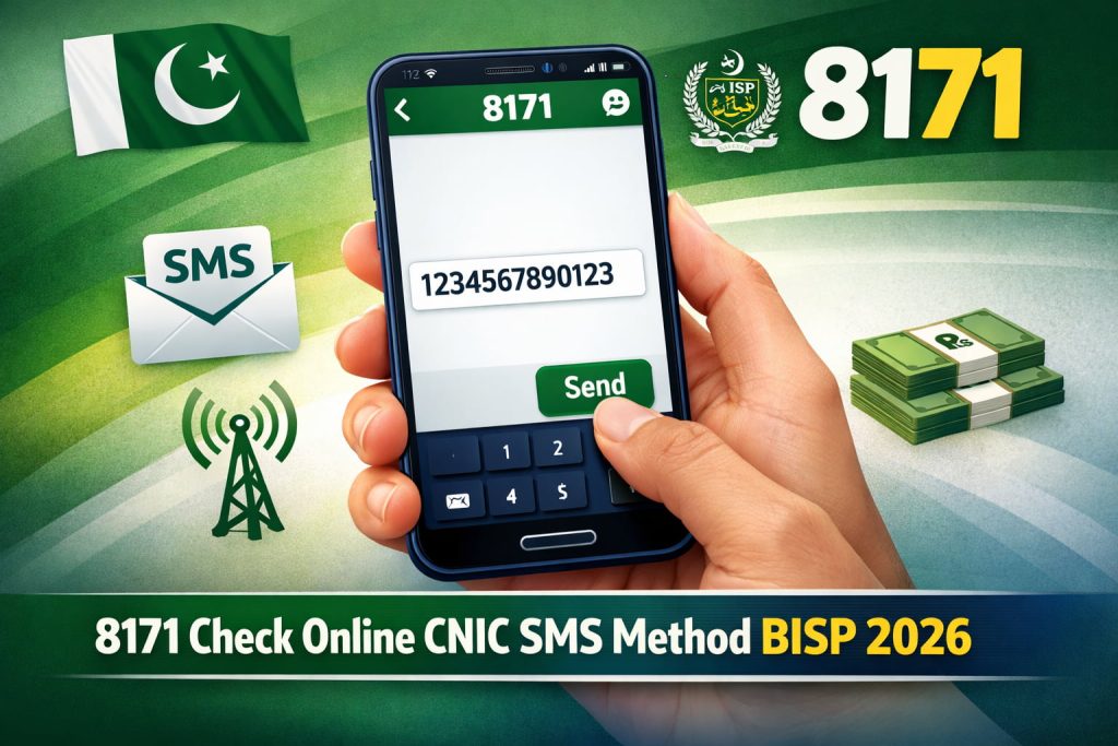 8171 Check Online CNIC SMS Method BISP 2026.