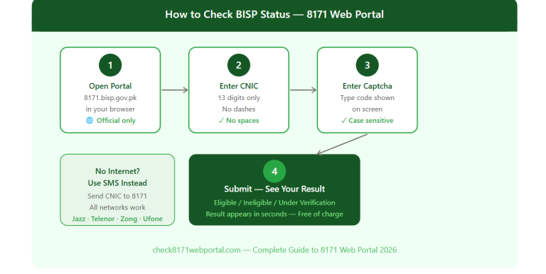 How to Check BISP Status on 8171 Web Portal Step by Step 2026