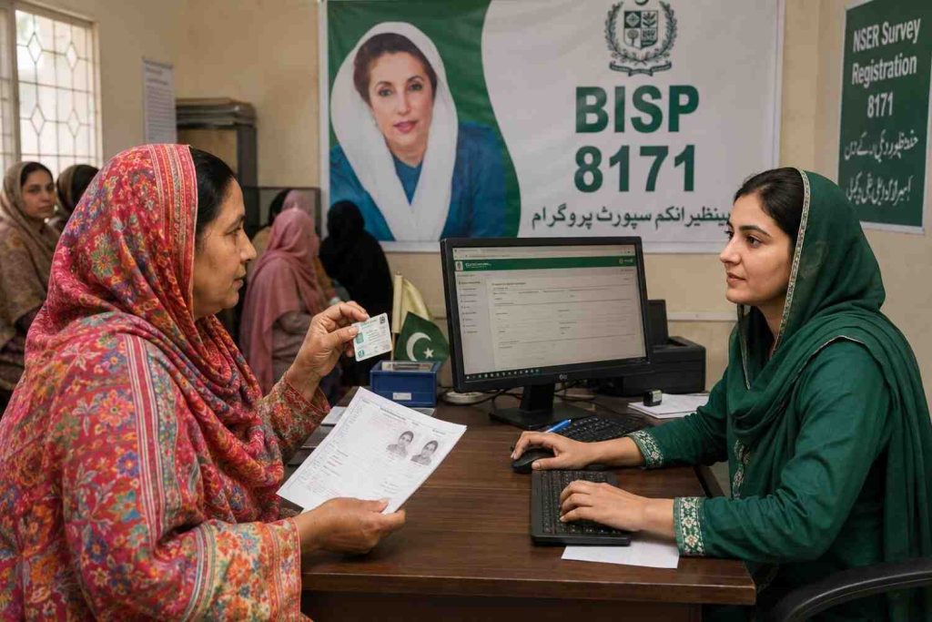 8171 registration online: BISP Tehsil Office NSER survey process Pakistan 2026
