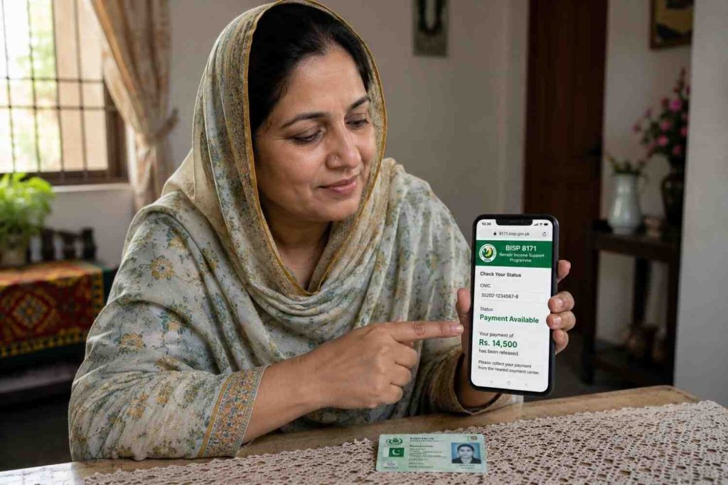 BISP 8171 online check balance, CNIC se apna Rs.14,500 payment status check karein Pakistan 2026.